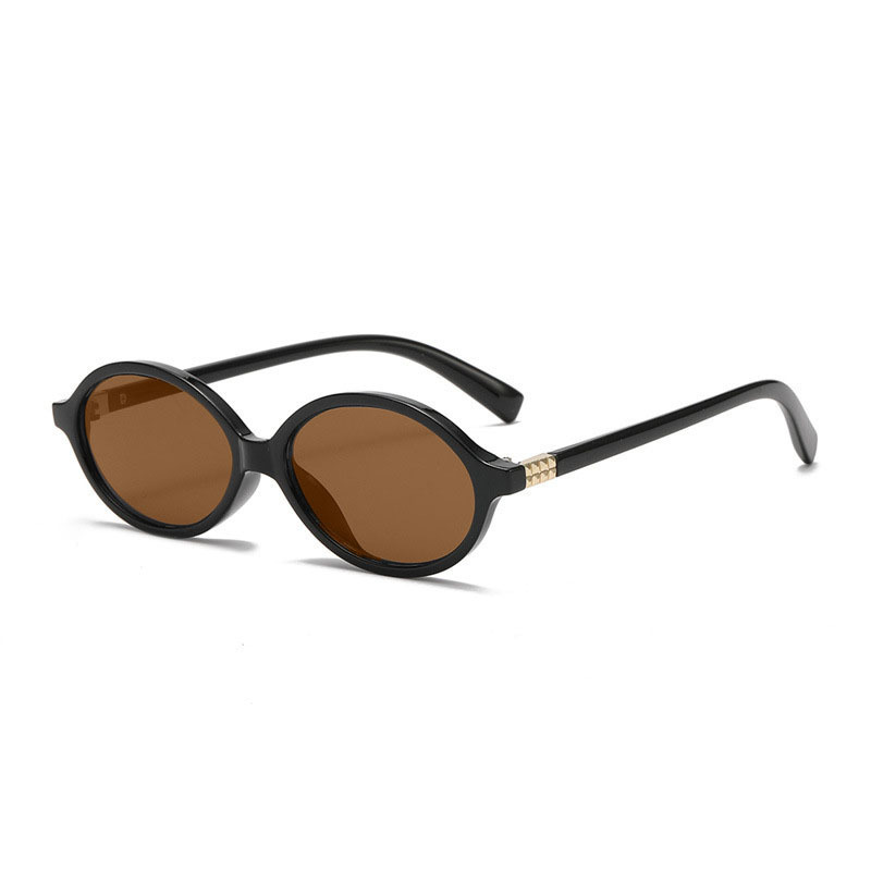 Lunettes De Soleil Rétro En Plastique De Couleur Unie Pour Femme, Série Simple, 1 Pièce Image2