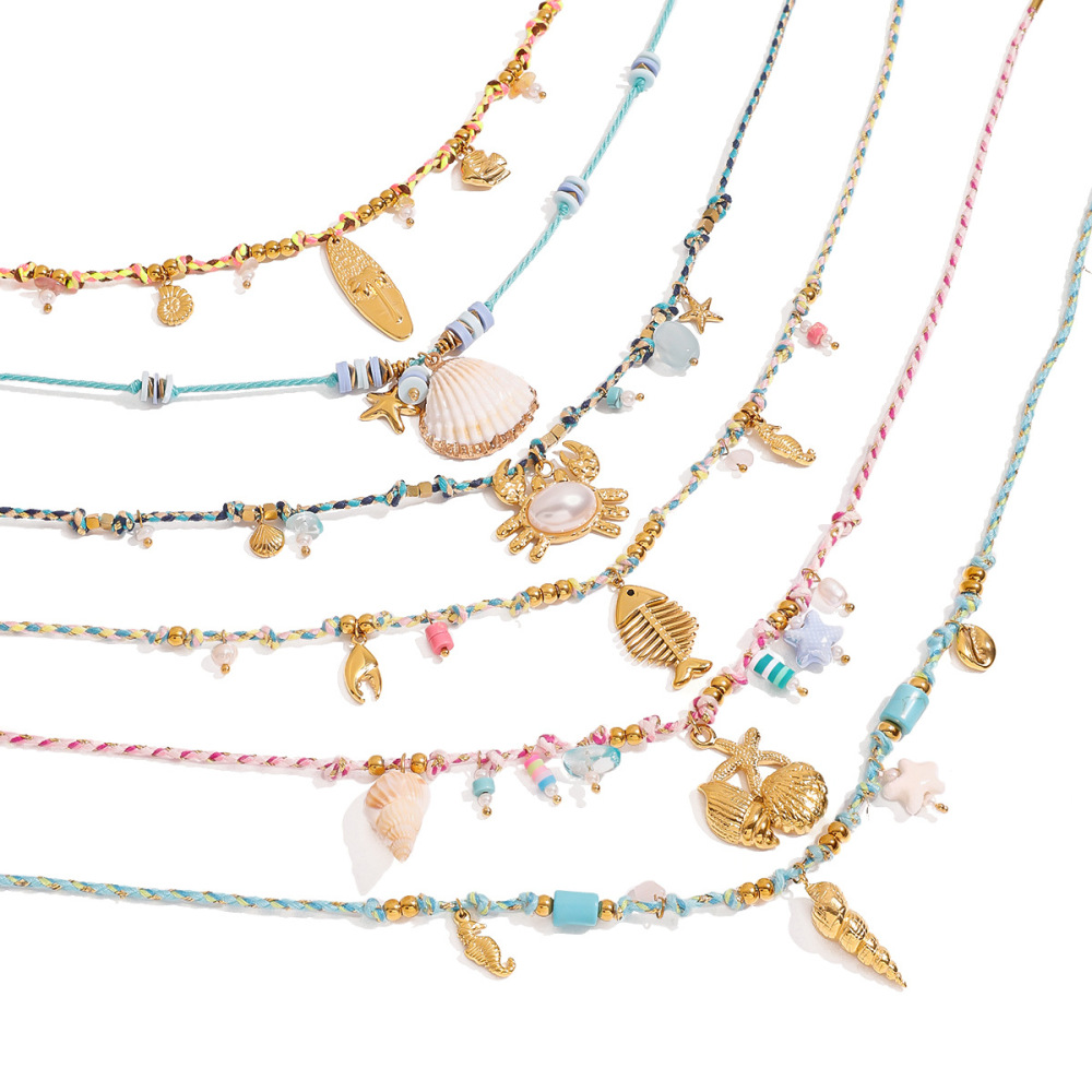 Collier Pendentif Tortue De Vacances En Acier Inoxydable Étanche Couleur Or, 1 Pièce, Collection Simple Series Image6