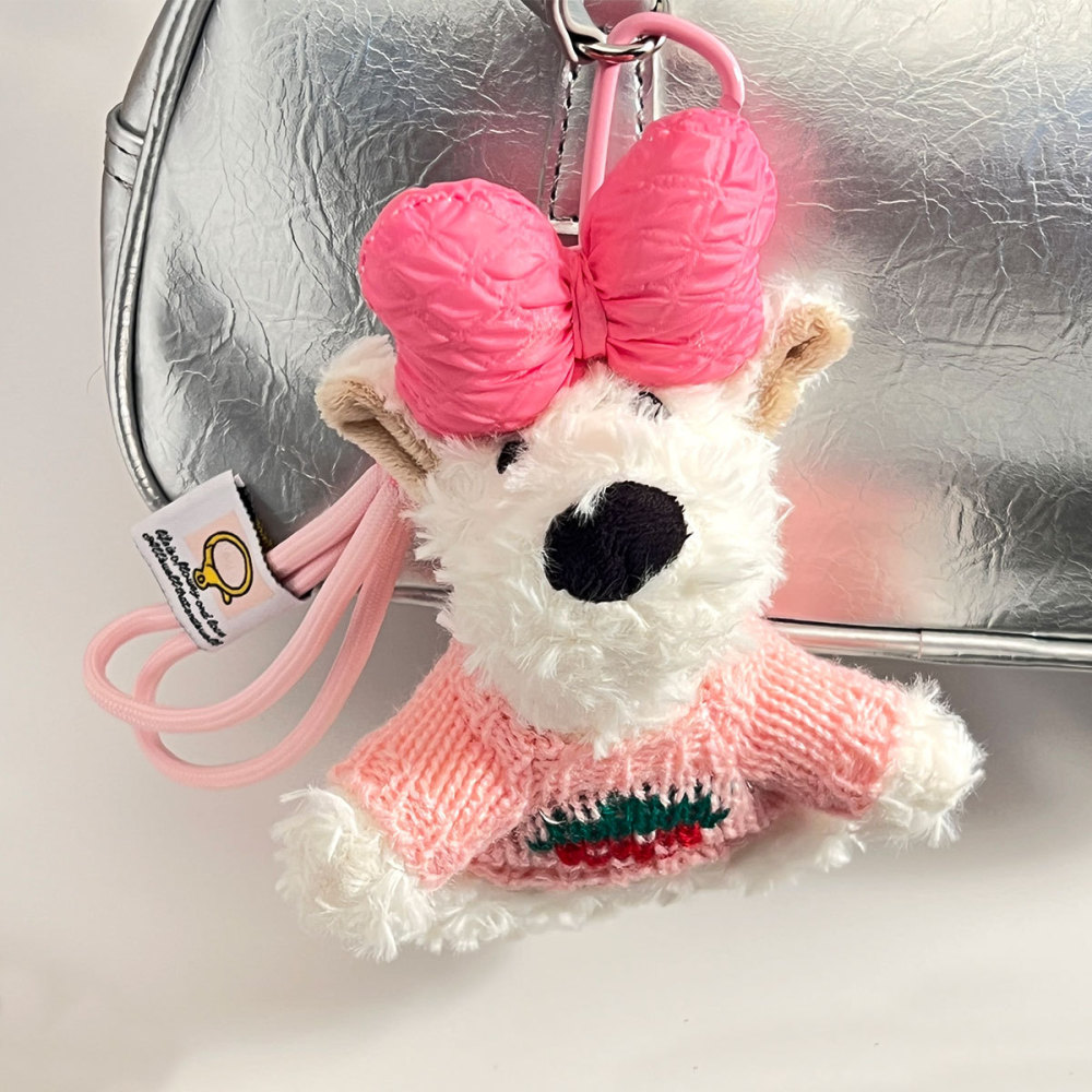 1 Breloque De Sac Pour Femme En Rayonne, Série Romantique, Motif Animal Doux h5Image3