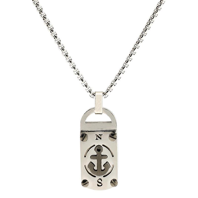 1 Paire De Colliers À Pendentif Carré En Acier Titane, Style Rétro, Motif Étoile À Huit Branches, Unisexe, Pour Homme Image6