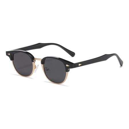 Lunettes de soleil rétro en plastique de couleur unie pour femme, série simple, 1 pièce