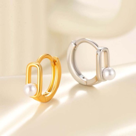 1 pièce de boucles d'oreilles créoles géométriques simples en cuivre sans placage pour femmes