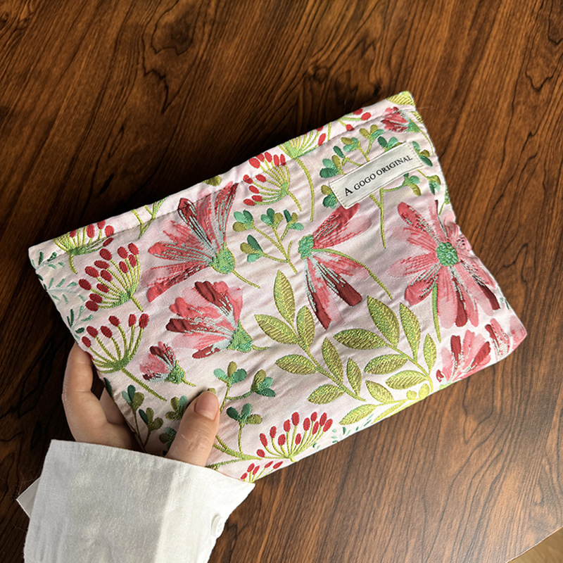Sac À Main En Polyester Pour Femme, Série Luxueuse, Motif Floral Rétro, 1 Pièce Image9