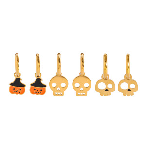 1 Ensemble De Boucles D'Oreilles D'Halloween En Acier Inoxydable Étanches h5 Image6