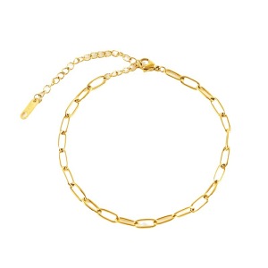 1 Paire De Bracelets De Cheville En Acier Inoxydable Plaqué De Style Ins Transfrontalier, Bijoux De Cheville Simples Et Polyvalents Pour Femmes h5 Image6