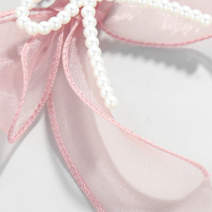 1 Pièce De La Série Romantique, Joli Nœud Papillon En Organza, Perle Artificielle, Breloques De Sac Pour Femme h5 Image5