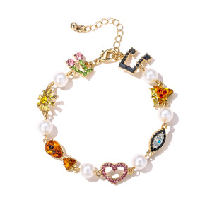 Bracelet À Breloques Rétro En Alliage Pour Femme, Série Luxueuse, Motif Cœur h5 Image5
