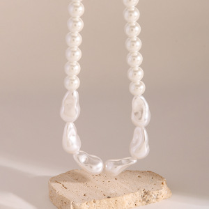 Collier De Perles Artificielles Pour Femme, Série Classique, Élégant, En Acier Inoxydable Plaqué Or h5 Image5