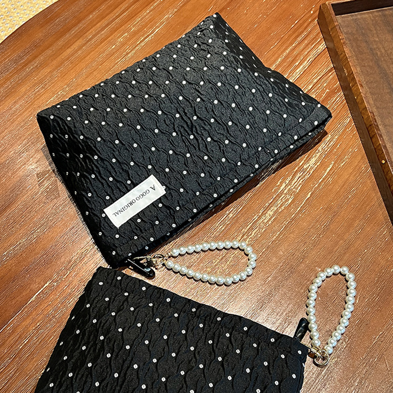 Sac À Main Élégant En Polyester À Pois Pour Femme, Série Classique, 1 Pièce Image3