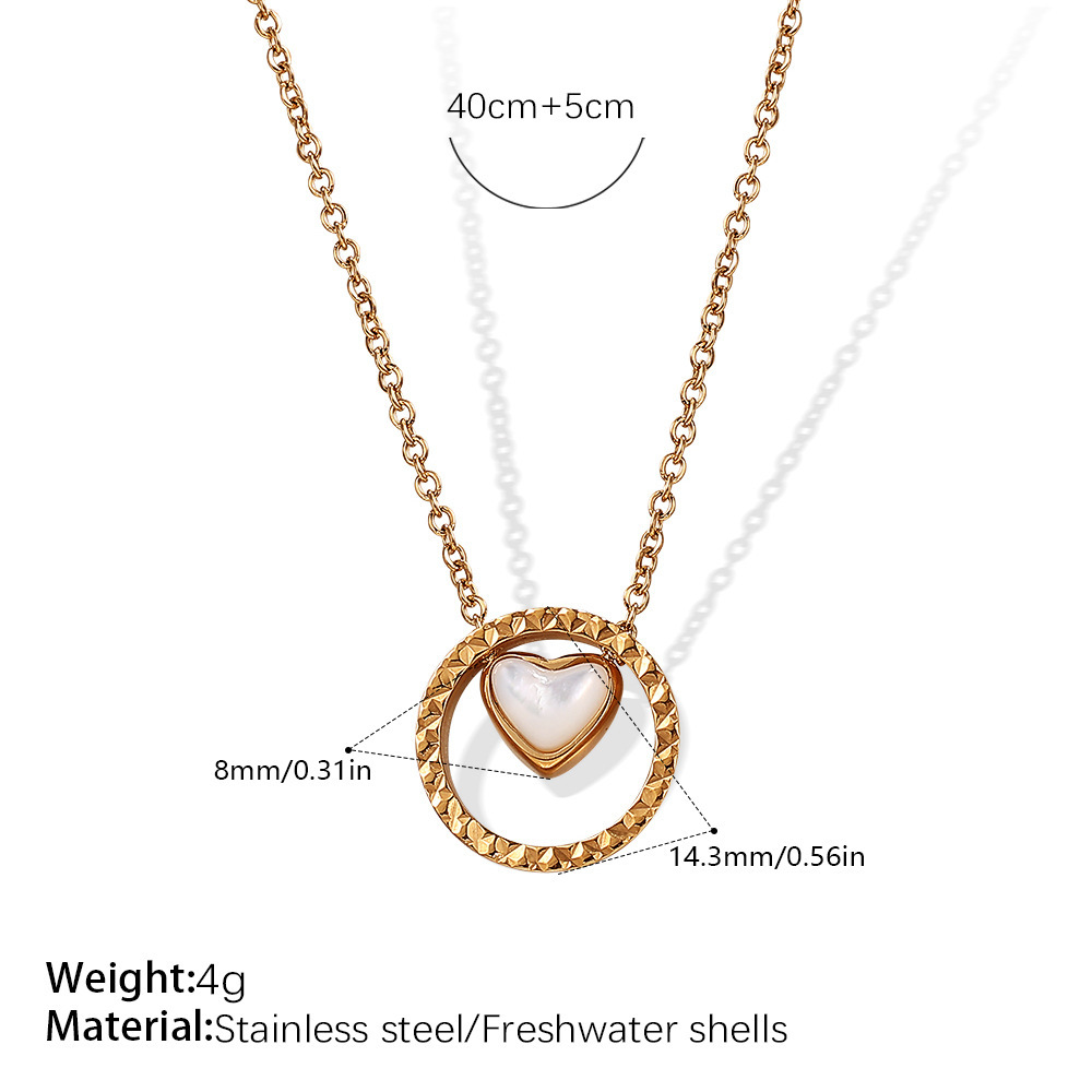 Colliers Avec Pendentif Cœur En Acier Inoxydable Étanche Couleur Or h5Image2