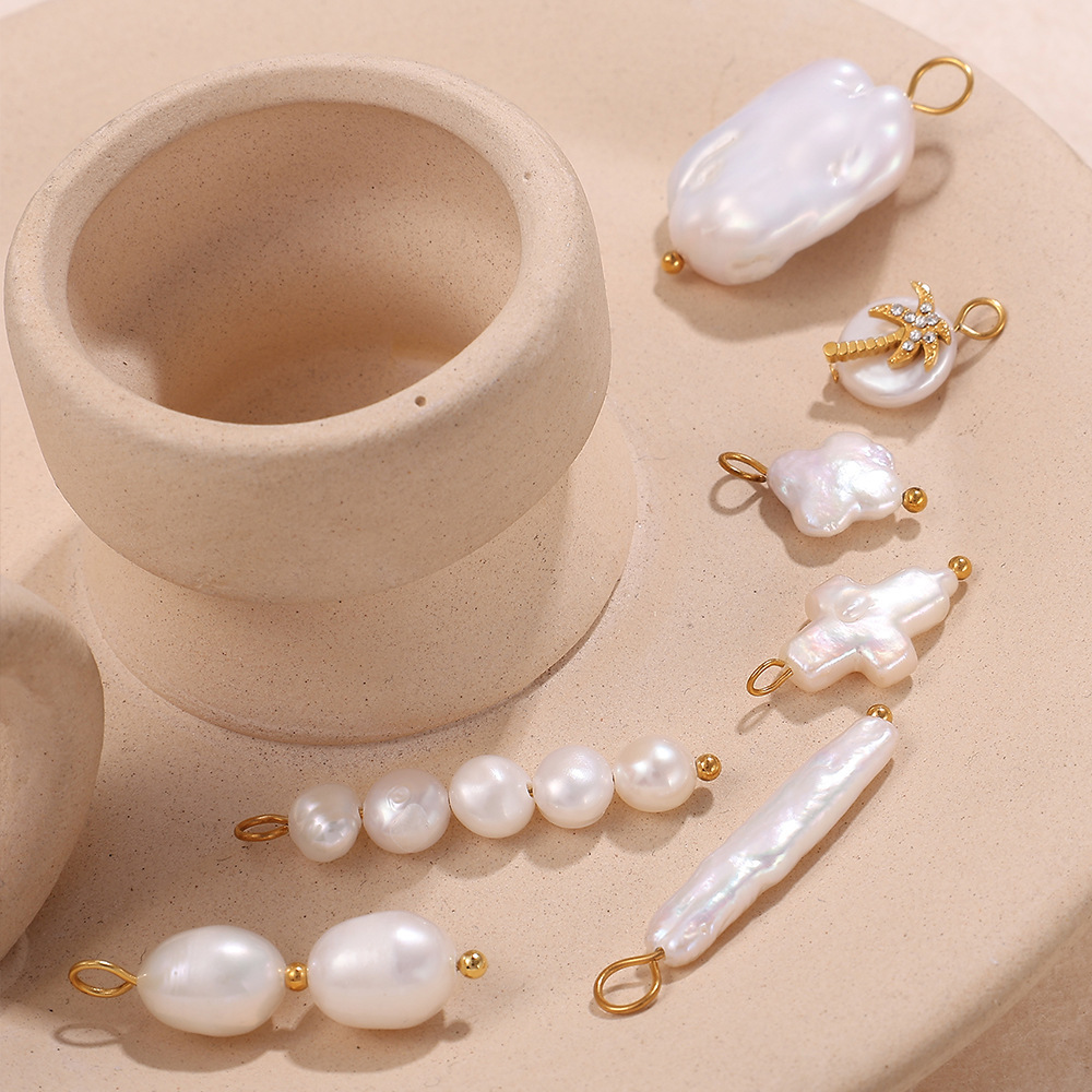 Pendentifs Classiques Pour Femmes En Perles Artificielles Couleur Or Et Étoile De Mer Image2