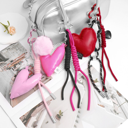Breloques de sac pour femme, série simple, en alliage, sans placage, motif cœur doux