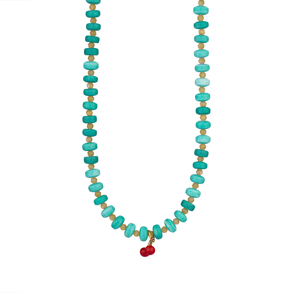 Colliers De Perles Pour Femmes En Acier Inoxydable, Couleur Or, Avec Perles De Pierre Naturelle Éclatantes h5Image6