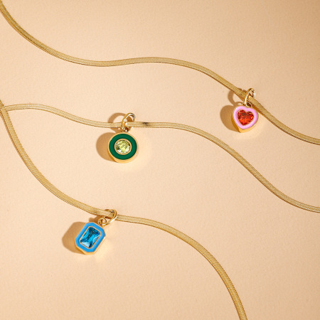 Collier pendentif femme étanche en forme de cœur, couleur or, en acier inoxydable (1 pièce) 2
