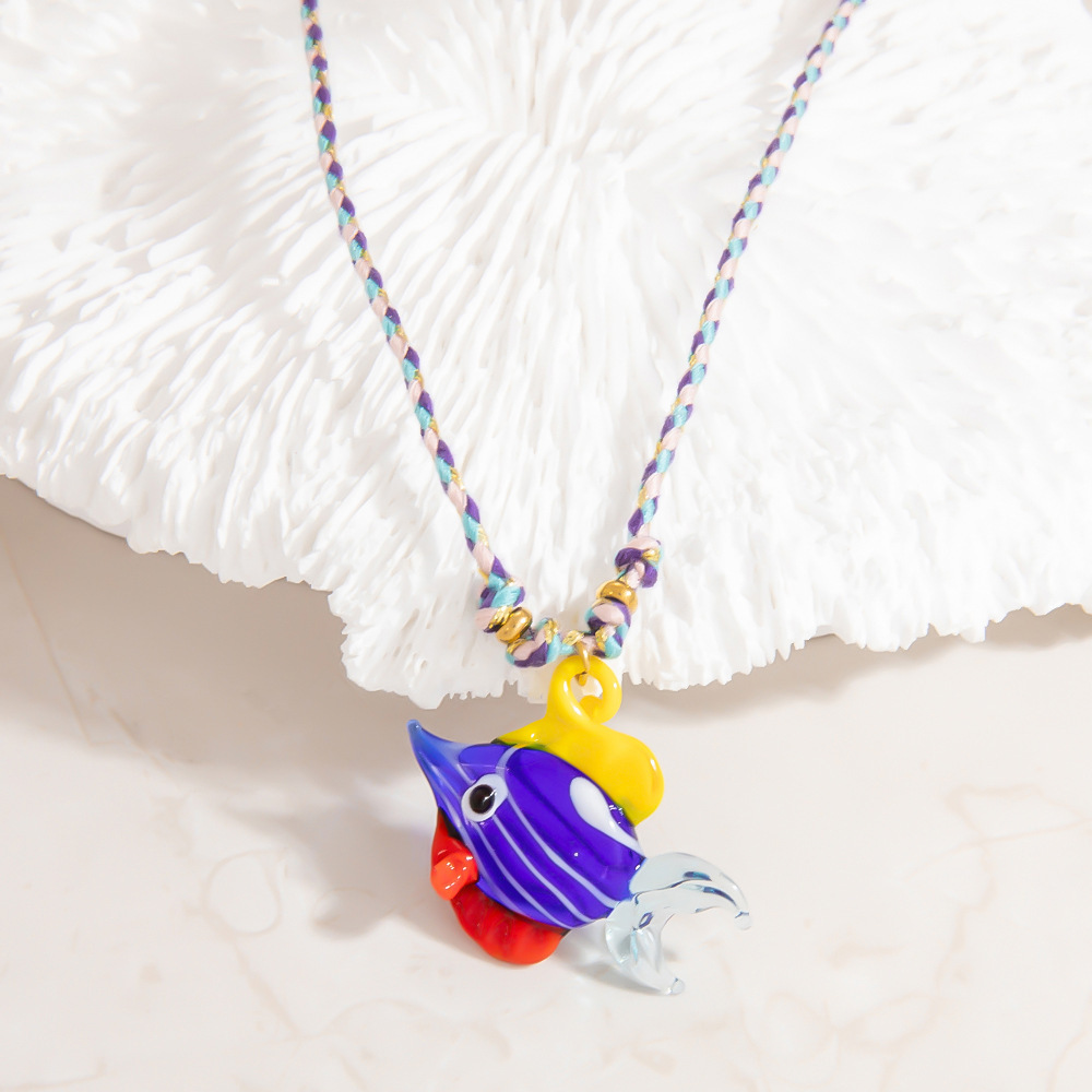 Colliers À Pendentif En Verre Pour Femmes Avec Poissons Tropicaux h5Image8