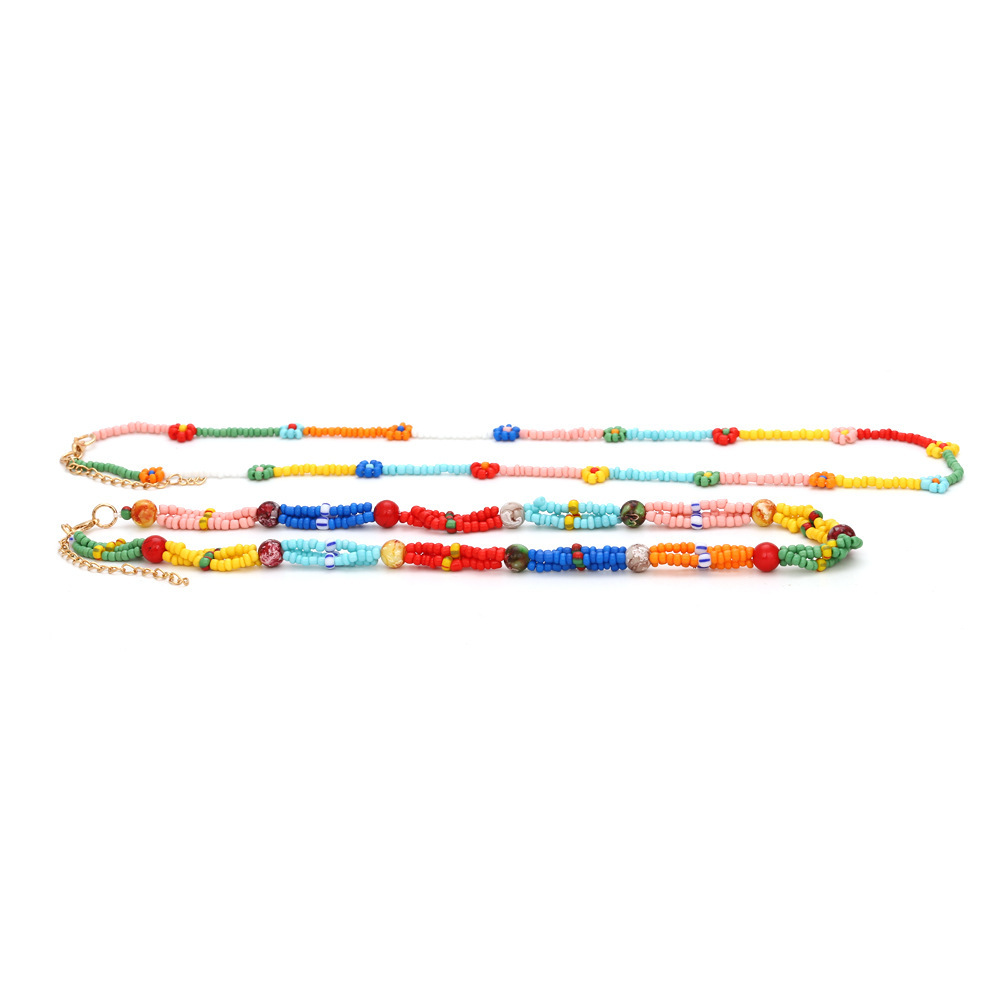 Colliers Superposés En Résine Pour Femmes, Série Simple, Perles Décontractées, 1 Pièce Image4