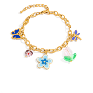 Bracelets À Breloques Colorés En Acier Inoxydable Avec Motifs De Fruits Pour Femmes h5