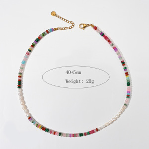 Colliers De Perles Bohèmes En Acier Inoxydable, Couleur Or, Avec Cœur En Pierre Naturelle h5 