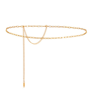 Chaînes De Taille En Acier Inoxydable Couleur Or Avec Cœur Ins Style h5 