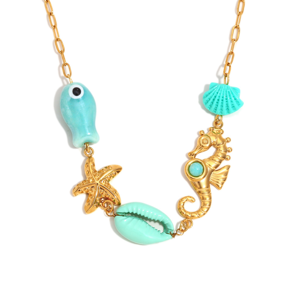 Collier Avec Pendentif Tortue Mignon En Acier Inoxydable Couleur Or Pour Femme, Série Simple, 1 Pièce Image6