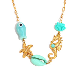 Collier Avec Pendentif Tortue Mignon En Acier Inoxydable Couleur Or Pour Femme, Série Simple, 1 Pièce h5 Image6