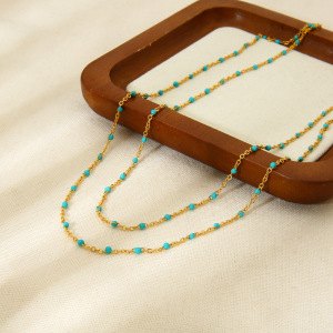 Légèreté, Luxe Et Douceur Multicolores - Collier De Perles Étanche En Acier Inoxydable À Faire Soi-Même h5 Image4