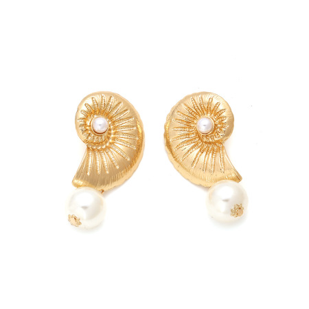 1 paire de boucles d'oreilles pendantes pour femme, série Simple Vacation Turtle, alliage de perles artificielles 2
