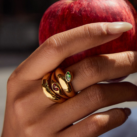 Bague minimaliste en acier inoxydable couleur or avec cœur Ins Style 2