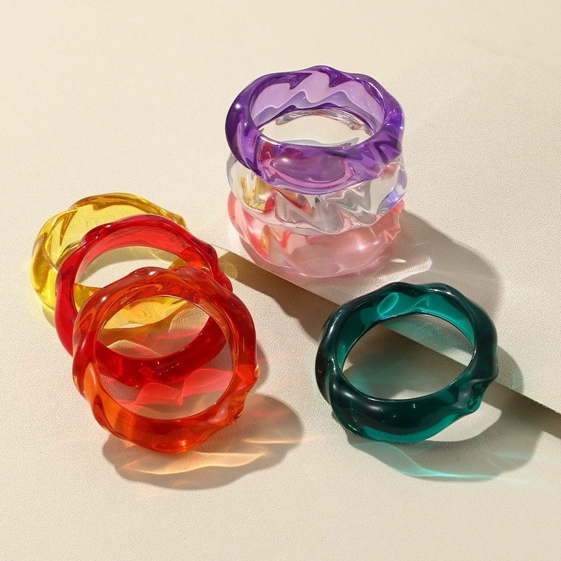 Bracelet Femme Simple Et Géométrique Rond En Résine h5Image3