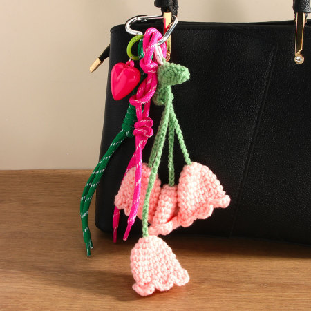 Pendentif de sac à fleurs en laine fait main, série romantique 2