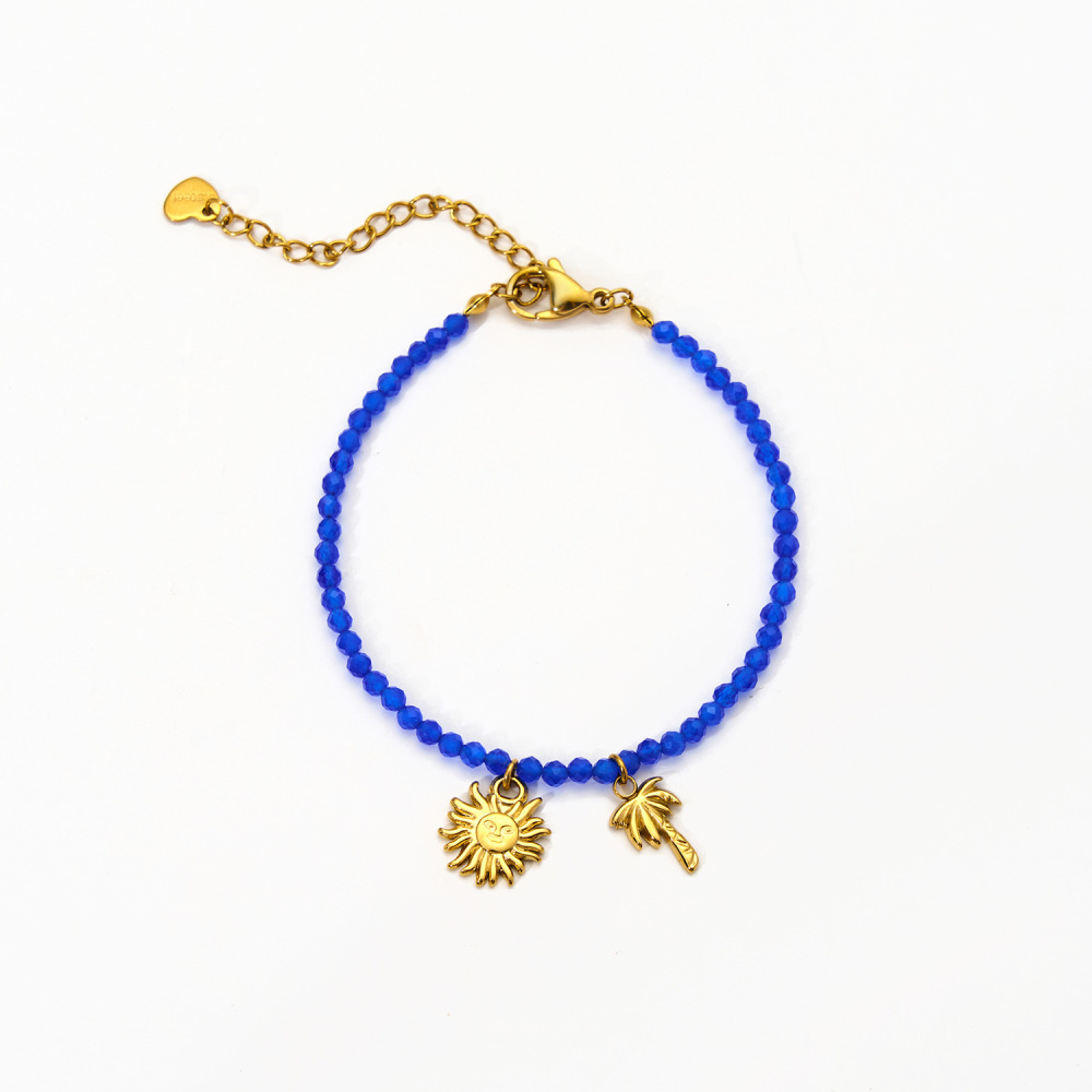 Bracelets À Breloques Pour Femmes Vivid Fruits En Acier Inoxydable Étanche Couleur Or
