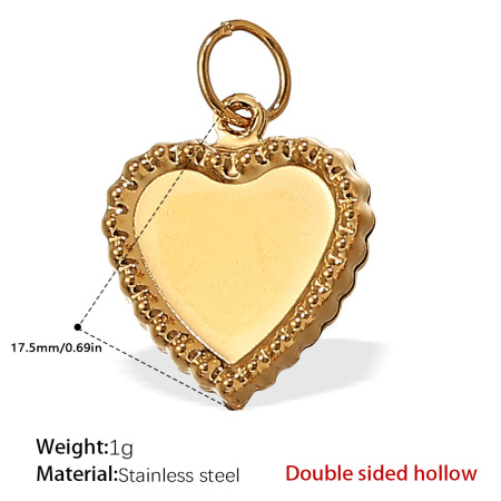 Pendentifs creux pour femmes en acier titane couleur or, motif organisme marin