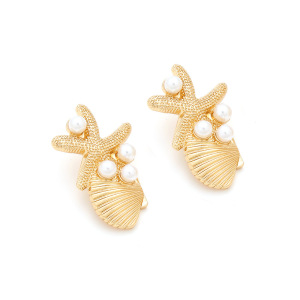 1 Paire De Boucles D'Oreilles À Tige Pour Femme, Série Simple Vacation Turtle, Alliage De Perles Artificielles h5 Image5