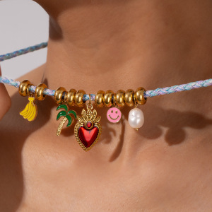 Colliers Pendentifs Pour Femmes, Motif Fruits Tropicaux, En Acier Inoxydable Étanche, Couleur Or h5 Image7