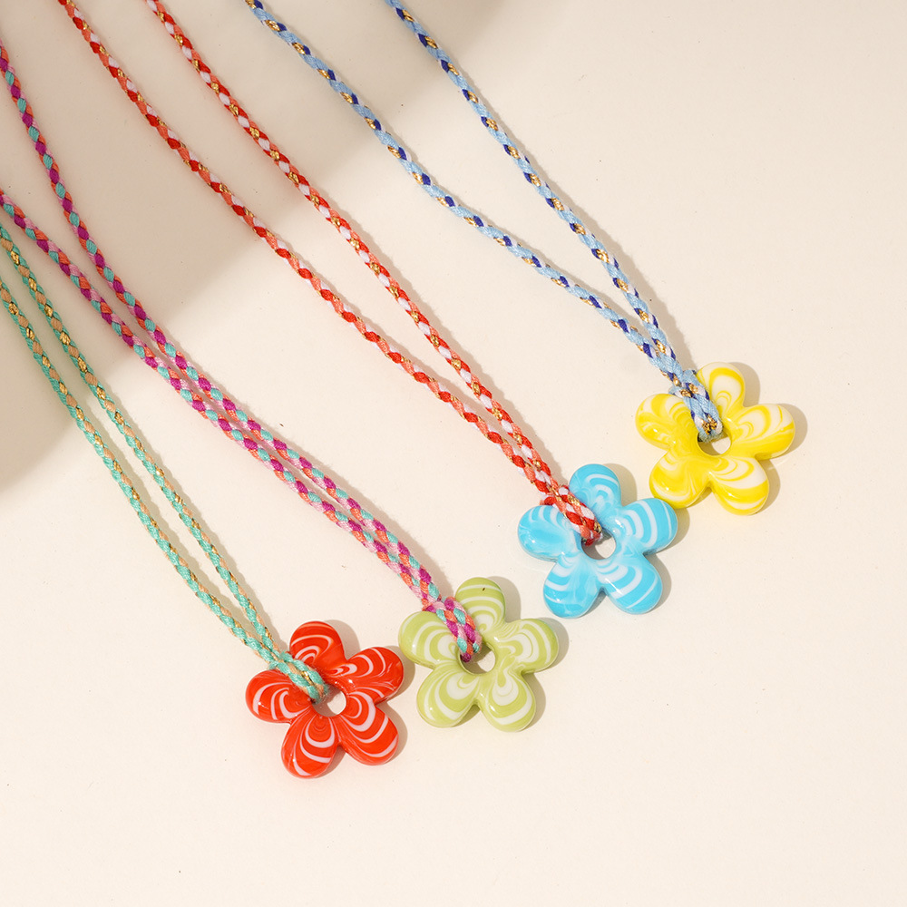 Collier Avec Pendentif En Verre Pour Femme, Série Romantique, Motif Fleur Douce, 1 Pièce Image6