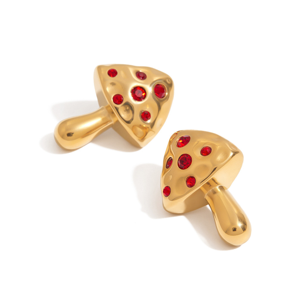 Boucles D'Oreilles À Tige En Acier Inoxydable En Forme De Champignon Mignon 