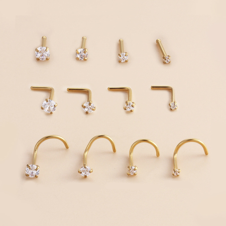 1 pièce de piercing de nez délicat en zircon pour femme