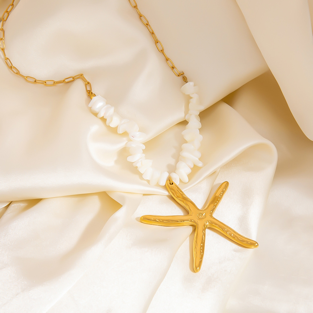 Collier Étanche En Acier Inoxydable Doré - Étoile De Mer - Collection Creative Ocean Series Image3