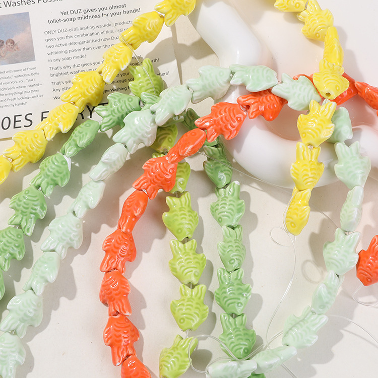 Perles De Bijoux En Céramique Colorées Vivid Fish Diy Image6