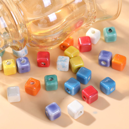 1 Pièce De Perles Cubiques En Céramique Pour Bijoux À Faire Soi-Même