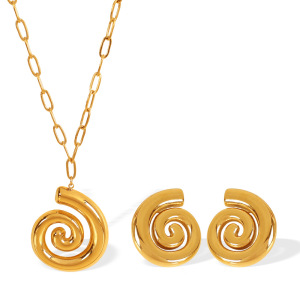Ensemble De Boucles D'Oreilles Vortex En Acier Inoxydable Couleur Or h5 Image5