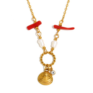 Colliers Pendentifs De Vacances En Acier Inoxydable Étanche Couleur Or h5 Image6