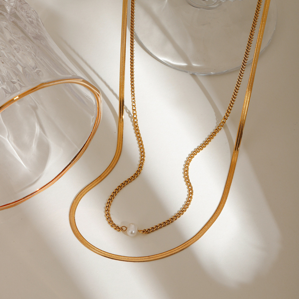 Colliers Superposés Étanches En Acier Inoxydable Pour Femmes (1 Pièce) Image3