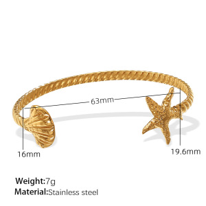 1 Bracelet Oceanic En Acier Inoxydable Couleur Or h5