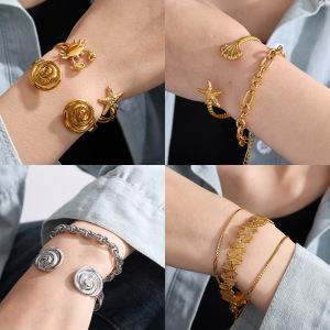 1 Bracelet Oceanic En Acier Inoxydable Couleur Or h5 Image4