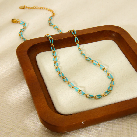 Légèreté, luxe et douceur multicolores - Collier de perles étanche en acier inoxydable à faire soi-même 2