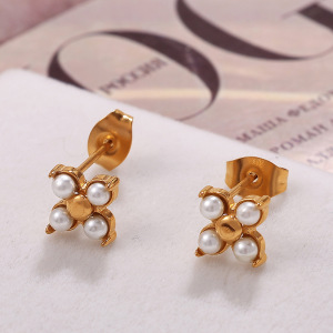 1 Paire De Boucles D'Oreilles Papillon En Acier Inoxydable Couleur Or h5 Image3