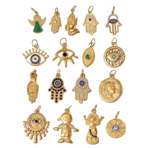 Pendentifs Délicats Pour Femmes En Acier Titane Et Strass Couleur Or h5 Image5