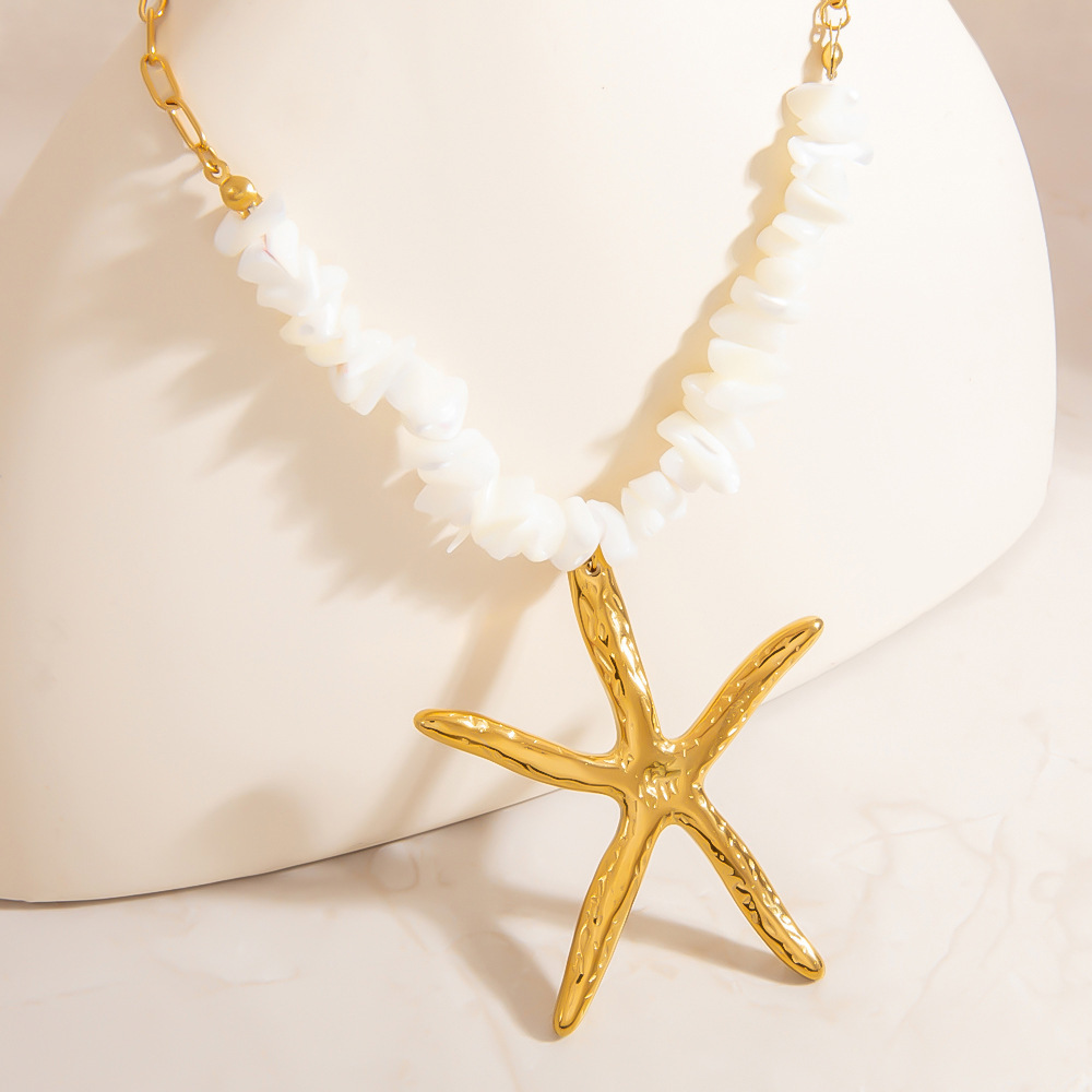Collier Étanche En Acier Inoxydable Doré - Étoile De Mer - Collection Creative Ocean Series Image4