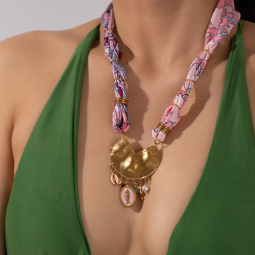 Colliers Pendentifs Pour Femmes Avec Foulards Et Plantes Bohèmes Image5